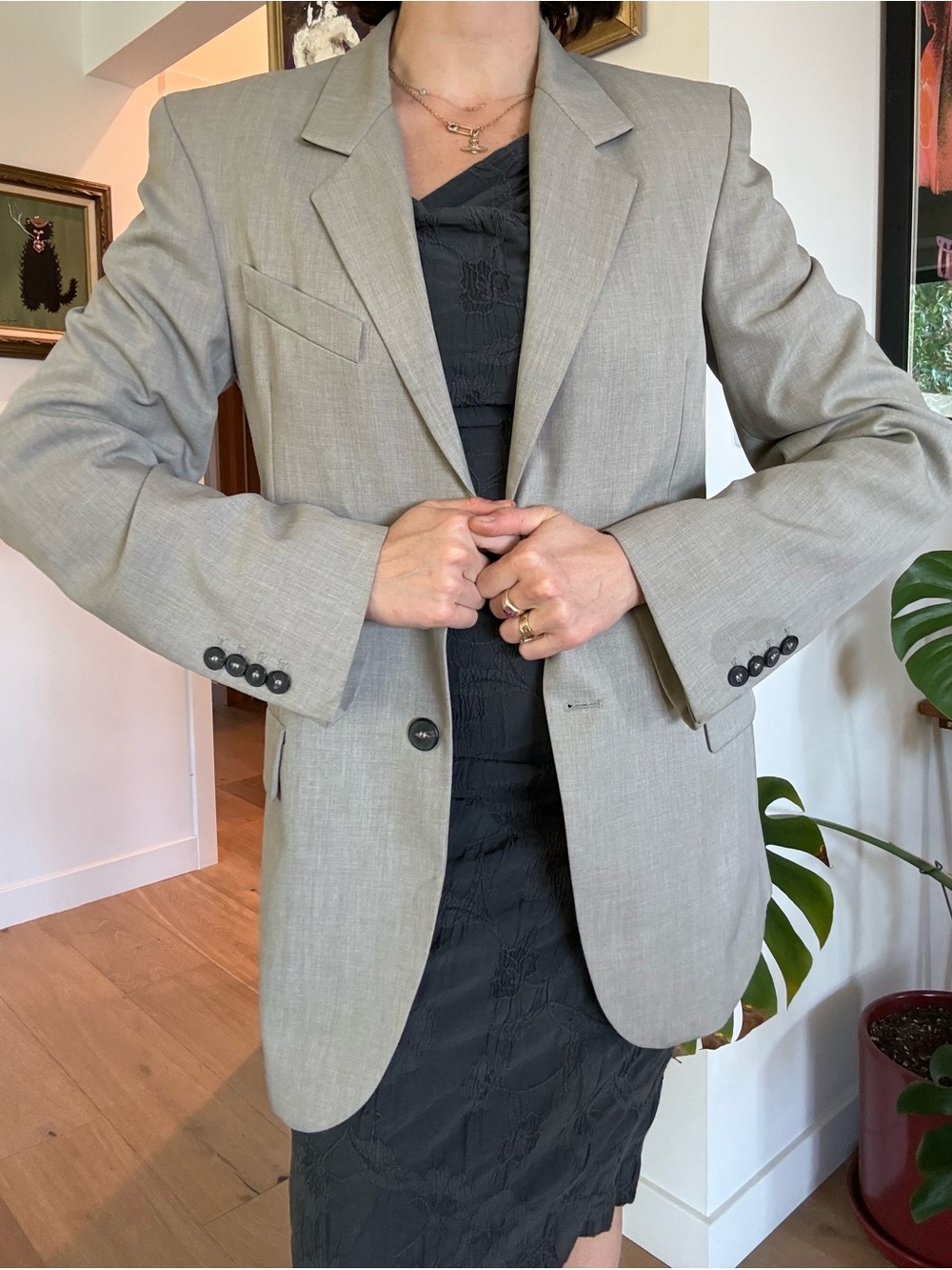 Light Gray Tailored Blazer - XS